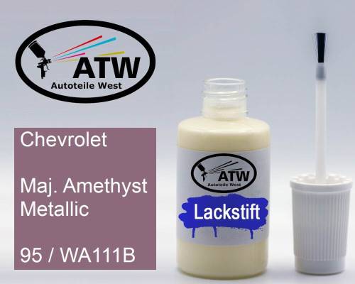 Chevrolet, Maj. Amethyst Metallic, 95 / WA111B: 20ml Lackstift, von ATW Autoteile West.